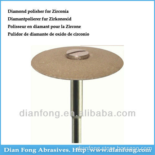 DR02 HP Shank Wheel Diamond Impregnated Synthetic Resin Heatless Polisher For Zirconia Dental In China